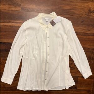 J. Jill Cream Button-Up Blouse